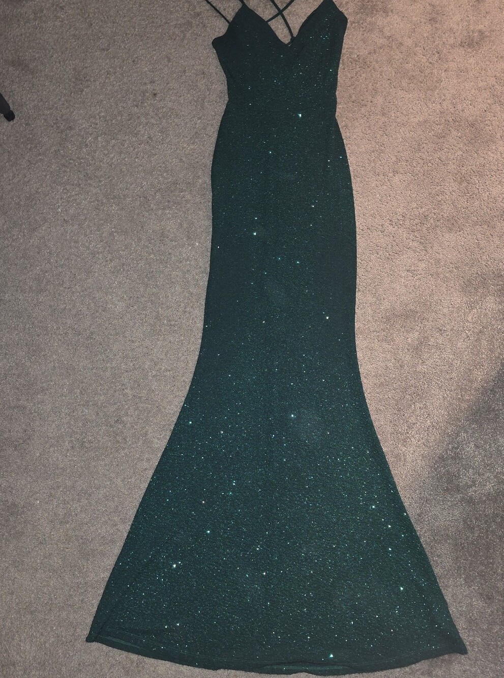 Sparkling Deep Green Sparkle Mermaid Gown